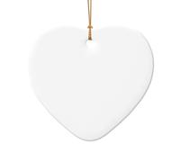 Phayah Solid Color White Pattern Ceramic Ornament Christmas Holidays Heart Shape Shaped Porcelain Christmas Tree Hanging