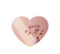 Phayah Solid Colour Pattern Lavender Scent Car Aroma Heart Shape Hanging Fragrance Tablet Car Interior Fragrance Freshener 4p