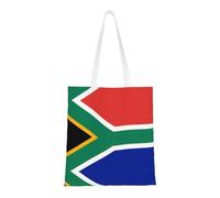 PHAYAH South Africa Flag Pattern Canvas Tote Bag Pocket Reusable Cloth Bags For Gym Beach Shopping Grocery Trendy Gifts