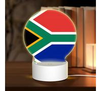PHAYAH South Africa Flag Pattern Night Light Round Led Ligh Base with USB Cable Adjustable 3 Colors for Adults Child Room Bedroom