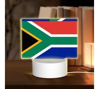 PHAYAH South Africa Flag Pattern Rectangle Acrylic Night Light Adult Baby Room Light White Light Warm Light Warm White Light