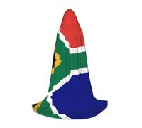 PHAYAH South African Flag Pattern Hooded Cloak Cape Witch Halloween Costumes For Cosplay Costume Masquerade Women Men Robe M