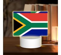 PHAYAH South African Flag Pattern Rectangle Acrylic Night Light Adult Baby Room Light White Light Warm Light Warm White Light