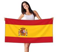 PHAYAH Spanish Flag Beach Towel 55"X 27.5" Sandproof Lightweight Compact Pool Towels For Travel Swimming Yoga