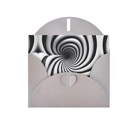 PHAYAH Spiral Optical Illusion Gif Pattern Blank Greeting Cards 10 With Gray Envelopes For Christmas, Wedding Anniversaries And Party Invitations