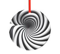 Phayah Spiral Optical Illusion Gif Pattern Glass Ornament Christmas Holidays Round Christmas Tree Hanging