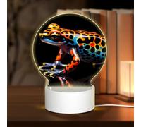 PHAYAH Spotted Tree Frog Pattern Round Decorative Night Lights with USB Plug in Table Lamp with 3 Light Modes Adjustable for Bedroom Living Room Cafe
