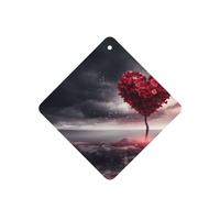 Phayah Square Car Air Fresheners Cards 4 Pcs A Tree Of Love Pattern Auto Aromatherapy Tablets Hanging Scented Card - Lavender Scent