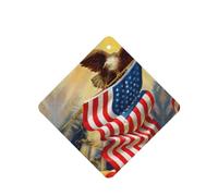 Phayah Square Car Air Fresheners Cards 4 Pcs American Usa Flag Eagle Art Pattern Auto Aromatherapy Tablets Hanging Scented Card - Lavender Scent