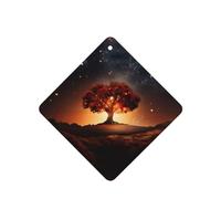 Phayah Square Car Air Fresheners Cards 4 Pcs Ancient Tree In The Night Sky Pattern Auto Aromatherapy Tablets Hanging Scented Card - Lavender Scent