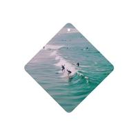 Phayah Square Car Air Fresheners Cards 4 Pcs Beach Surf Pattern Auto Aromatherapy Tablets Hanging Scented Card - Lavender Scent