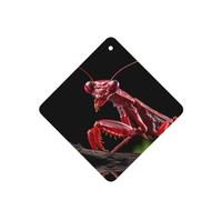 Phayah Square Car Air Fresheners Cards 4 Pcs Blade Red Praying Mantis Pattern Auto Aromatherapy Tablets Hanging Scented Card - Lavender Scent