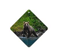 Phayah Square Car Air Fresheners Cards 4 Pcs Brown Bear Pattern Auto Aromatherapy Tablets Hanging Scented Card - Lavender Scent