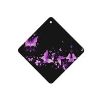 Phayah Square Car Air Fresheners Cards 4 Pcs Butterfly Purple Pattern Auto Aromatherapy Tablets Hanging Scented Card - Lavender Scent