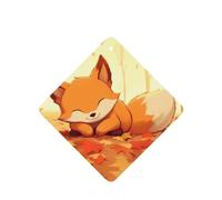 Phayah Square Car Air Fresheners Cards 4 Pcs Cartoon Fox Pattern Auto Aromatherapy Tablets Hanging Scented Card - Lavender Scent