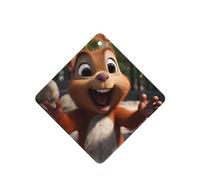 Phayah Square Car Air Fresheners Cards 4 Pcs Cartoon Squirrel Pattern Auto Aromatherapy Tablets Hanging Scented Card - Lavender Scent