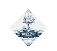 Phayah Square Car Air Fresheners Cards 4 Pcs Celadon Lotus Flower Pattern Auto Aromatherapy Tablets Hanging Scented Card - Lavender Scent