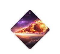 Phayah Square Car Air Fresheners Cards 4 Pcs Comet In Space Pattern Auto Aromatherapy Tablets Hanging Scented Card - Lavender Scent