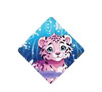 Phayah Square Car Air Fresheners Cards 4 Pcs Cute Snow Leopard Pattern Auto Aromatherapy Tablets Hanging Scented Card - Lavender Scent