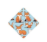 Phayah Square Car Air Fresheners Cards 4 Pcs Fox In Different Poses Pattern Auto Aromatherapy Tablets Hanging Scented Card - Lavender Scent