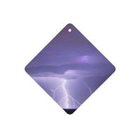 Phayah Square Car Air Fresheners Cards 4 Pcs Lightning Storm Pattern Auto Aromatherapy Tablets Hanging Scented Card - Lavender Scent
