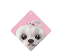 Phayah Square Car Air Fresheners Cards 4 Pcs Lovely Maltese Dog Pattern Auto Aromatherapy Tablets Hanging Scented Card - Lavender Scent