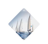 Phayah Square Car Air Fresheners Cards 4 Pcs Ocean Sailing Pattern Auto Aromatherapy Tablets Hanging Scented Card - Lavender Scent