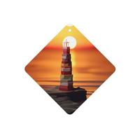 Phayah Square Car Air Fresheners Cards 4 Pcs Paper Lighthouse Pattern Auto Aromatherapy Tablets Hanging Scented Card - Lavender Scent
