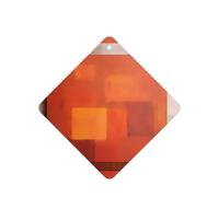 Phayah Square Car Air Fresheners Cards 4 Pcs Red Block Pattern Auto Aromatherapy Tablets Hanging Scented Card - Lavender Scent