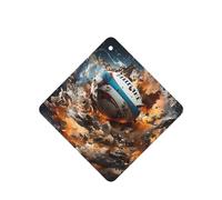 Phayah Square Car Air Fresheners Cards 4 Pcs Rugby On Fire Pattern Auto Aromatherapy Tablets Hanging Scented Card - Lavender Scent