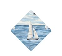 Phayah Square Car Air Fresheners Cards 4 Pcs Sailboat Sailing Pattern Auto Aromatherapy Tablets Hanging Scented Card - Lavender Scent