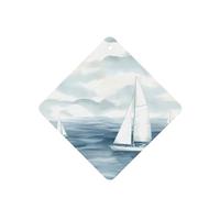 Phayah Square Car Air Fresheners Cards 4 Pcs Sailboat Sketch Pattern Auto Aromatherapy Tablets Hanging Scented Card - Lavender Scent