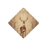 Phayah Square Car Air Fresheners Cards 4 Pcs Sika Deer In The Jungle Pattern Auto Aromatherapy Tablets Hanging Scented Card - Lavender Scent