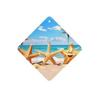 Phayah Square Car Air Fresheners Cards 6 Pcs Beach Starfish Pattern Auto Aromatherapy Tablets Hanging Scented Card - Lavender Scent