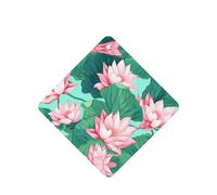 Phayah Square Car Air Fresheners Cards 6 Pcs Blooming Lotus Pond Pattern Auto Aromatherapy Tablets Hanging Scented Card - Lavender Scent