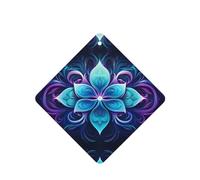 Phayah Square Car Air Fresheners Cards 6 Pcs Blue Flower Badge Pattern Auto Aromatherapy Tablets Hanging Scented Card - Lavender Scent