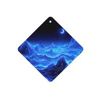 Phayah Square Car Air Fresheners Cards 6 Pcs Blue Moon Blue Mountain Pattern Auto Aromatherapy Tablets Hanging Scented Card - Lavender Scent