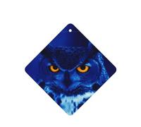 Phayah Square Car Air Fresheners Cards 6 Pcs Blue Owl Pattern Aromatherapy Tablets Hanging Scented Card - Lavender Scent Eliminate Odor