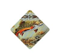 Phayah Square Car Air Fresheners Cards 6 Pcs Brook Trout Fly Fishing Pattern Aromatherapy Tablets Hanging Scented Card - Lavender Scent Eliminate Odor