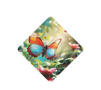 Phayah Square Car Air Fresheners Cards 6 Pcs Butterflies In The Garden Pattern Auto Aromatherapy Tablets Hanging Scented Card - Lavender Scent