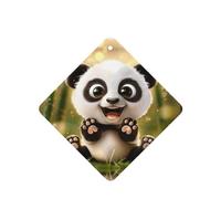 Phayah Square Car Air Fresheners Cards 6 Pcs Cartoon Panda Pattern Auto Aromatherapy Tablets Hanging Scented Card - Lavender Scent