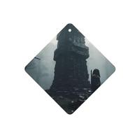 Phayah Square Car Air Fresheners Cards 6 Pcs Castle Evil Curse Pattern Auto Aromatherapy Tablets Hanging Scented Card - Lavender Scent