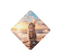 Phayah Square Car Air Fresheners Cards 6 Pcs Cat Looking For The Sky Pattern Auto Aromatherapy Tablets Hanging Scented Card - Lavender Scent