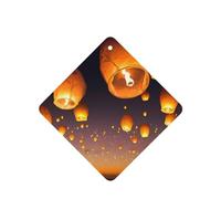 Phayah Square Car Air Fresheners Cards 6 Pcs Chinese Flying Lanterns Pattern Aromatherapy Tablets Hanging Scented Card - Lavender Scent Eliminate Odor