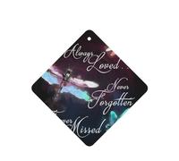 Phayah Square Car Air Fresheners Cards 6 Pcs Colorful Dragonfly Pattern Aromatherapy Tablets Hanging Scented Card - Lavender Scent Eliminate Odor