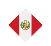 Phayah Square Car Air Fresheners Cards 6 Pcs Flag Of Peru Pattern Auto Aromatherapy Tablets Hanging Scented Card - Lavender Scent