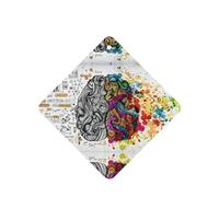 Phayah Square Car Air Fresheners Cards 6 Pcs Left And Right Brain Advantage Pattern Aromatherapy Tablets Hanging Scented Card - Lavender Scent Eliminate Odor