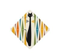 Phayah Square Car Air Fresheners Cards 6 Pcs Mid-Century Modern Art Cat Pattern Aromatherapy Tablets Hanging Scented Card - Lavender Scent Eliminate Odor