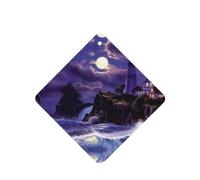 Phayah Square Car Air Fresheners Cards 6 Pcs Moonlight Lighthouse Pattern Aromatherapy Tablets Hanging Scented Card - Lavender Scent Eliminate Odor