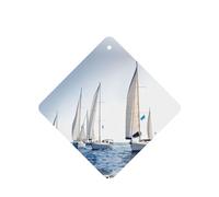 Phayah Square Car Air Fresheners Cards 6 Pcs Ocean Sailing Pattern Aromatherapy Tablets Hanging Scented Card - Lavender Scent Eliminate Odor
